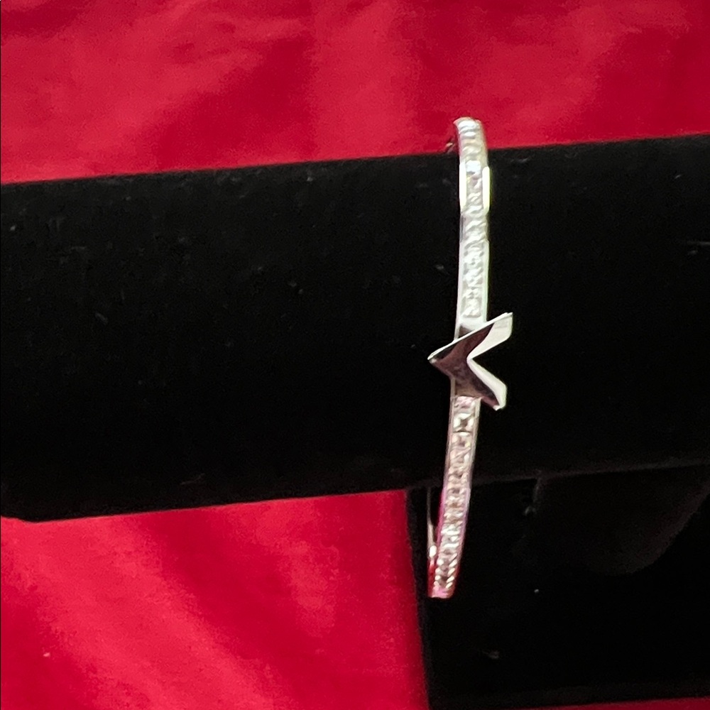 Elegant Silver Star Bangle Bracelet
